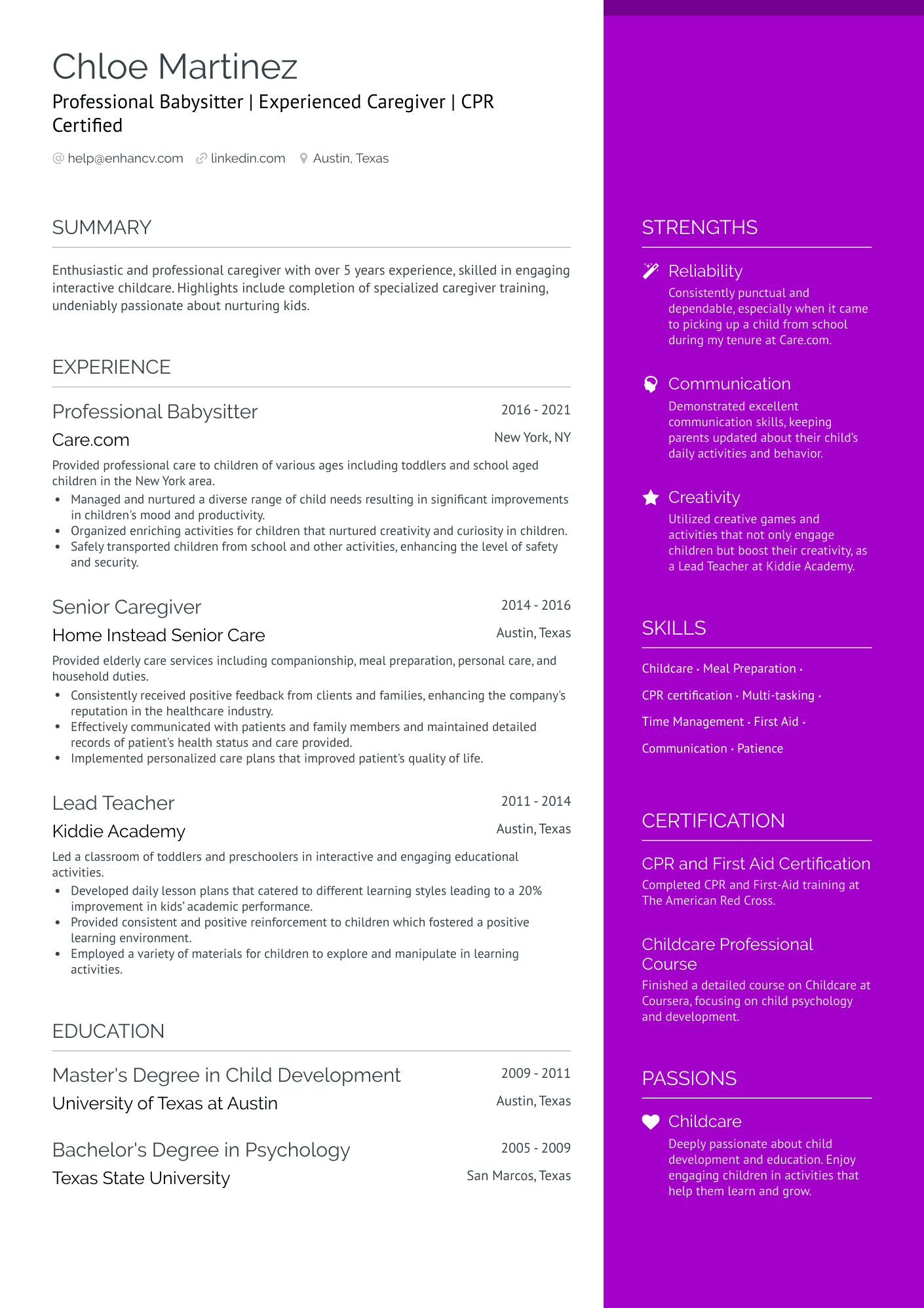 11 Nanny Resume Examples & Guide for 2024