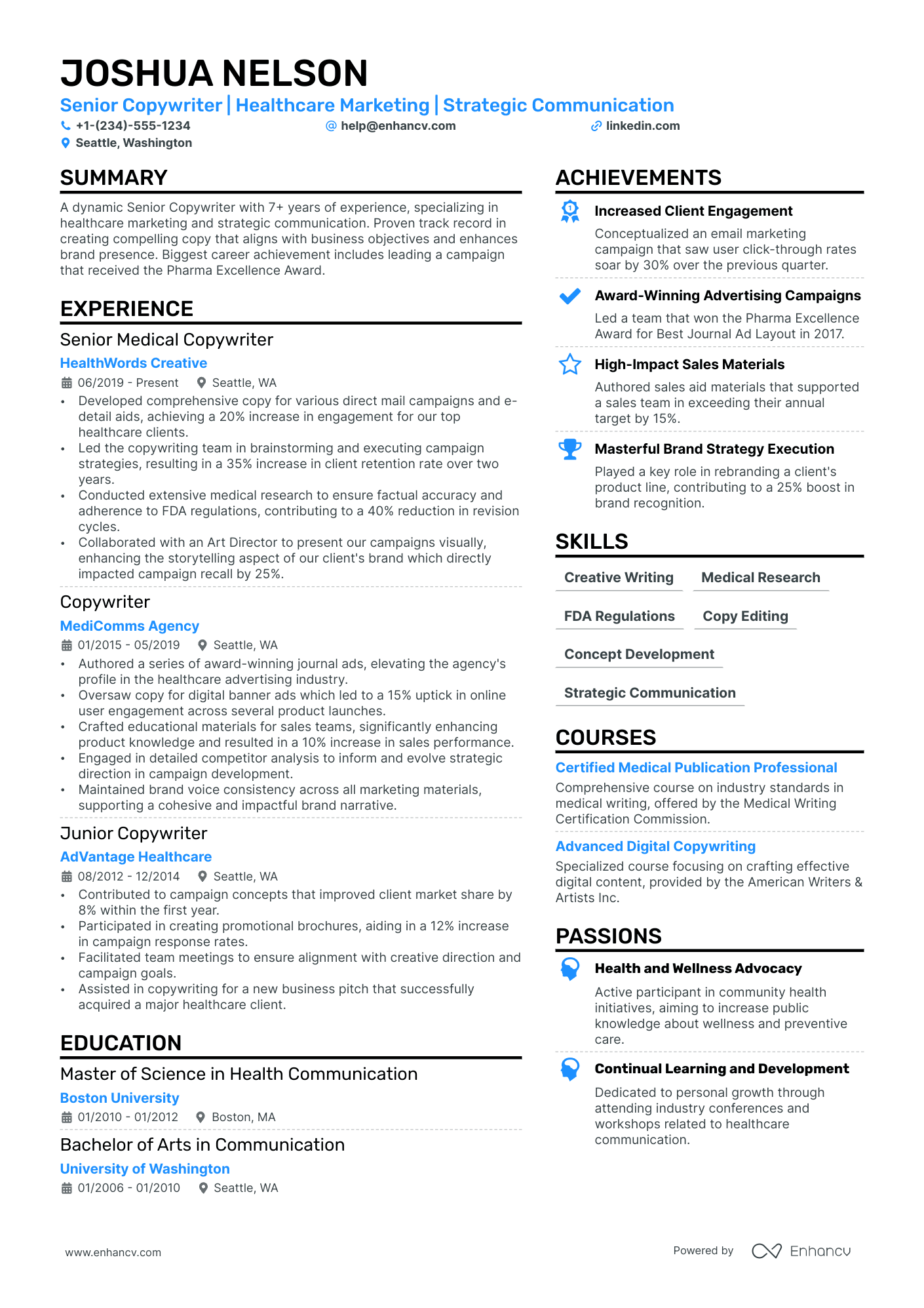 Healthcare resume example