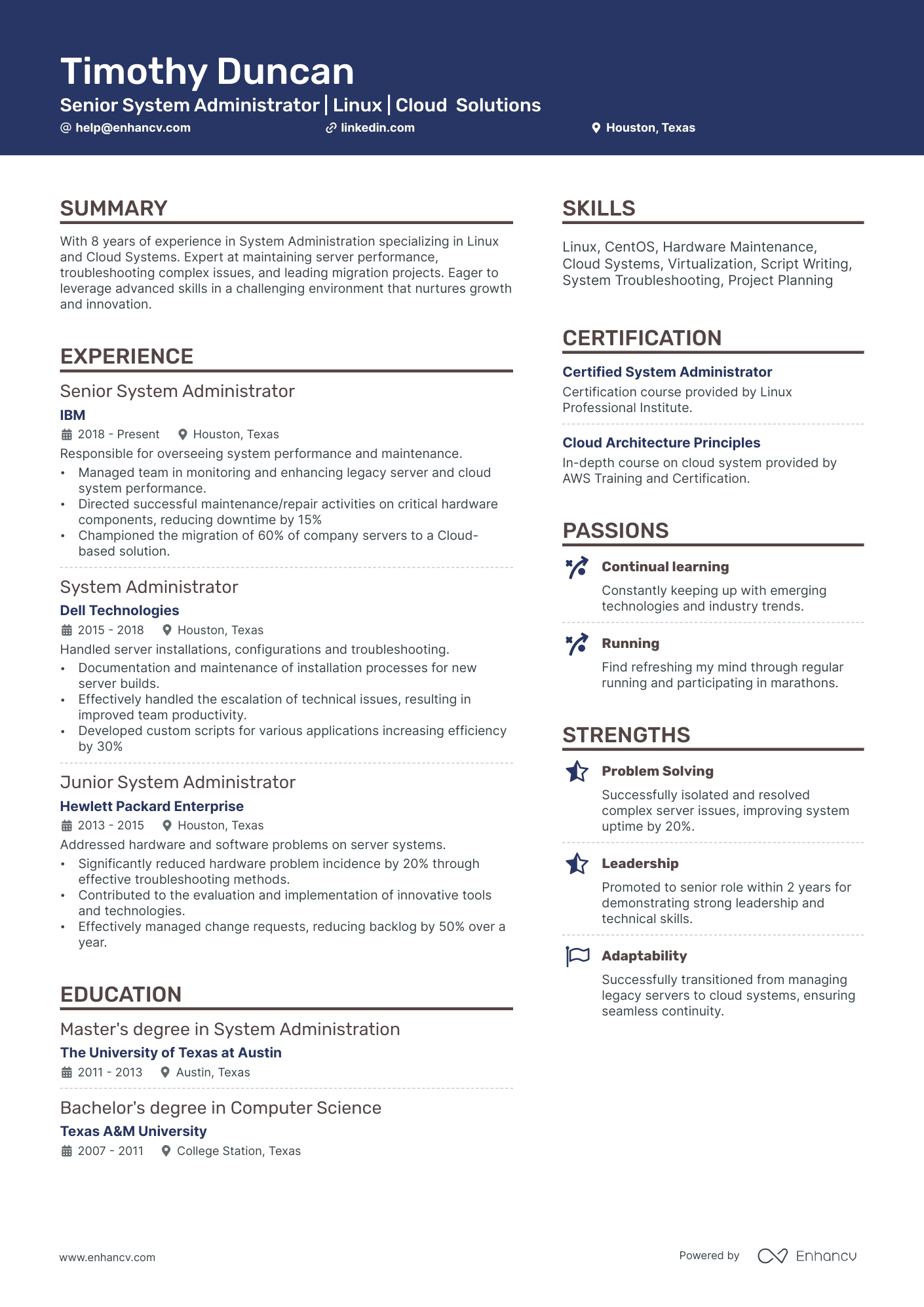 10 Linux System Administrator Resume Examples & Guide for 2025