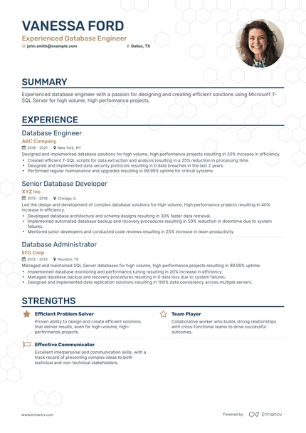 13 Database Engineer Resume Examples & Guide for 2023