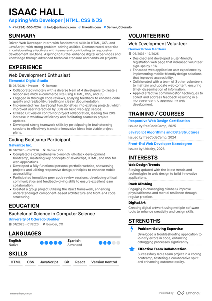 41 Web Developer Resume Examples & Guide for 2026