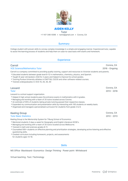 6 Tutor Resume Examples & Guide for 2023