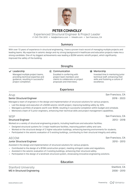 5 Structural Engineer Resume Examples & Guide for 2025