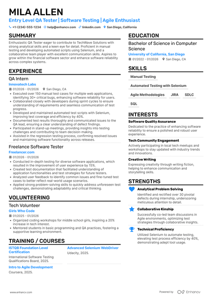 15 QA Tester Resume Examples & Guide for 2026