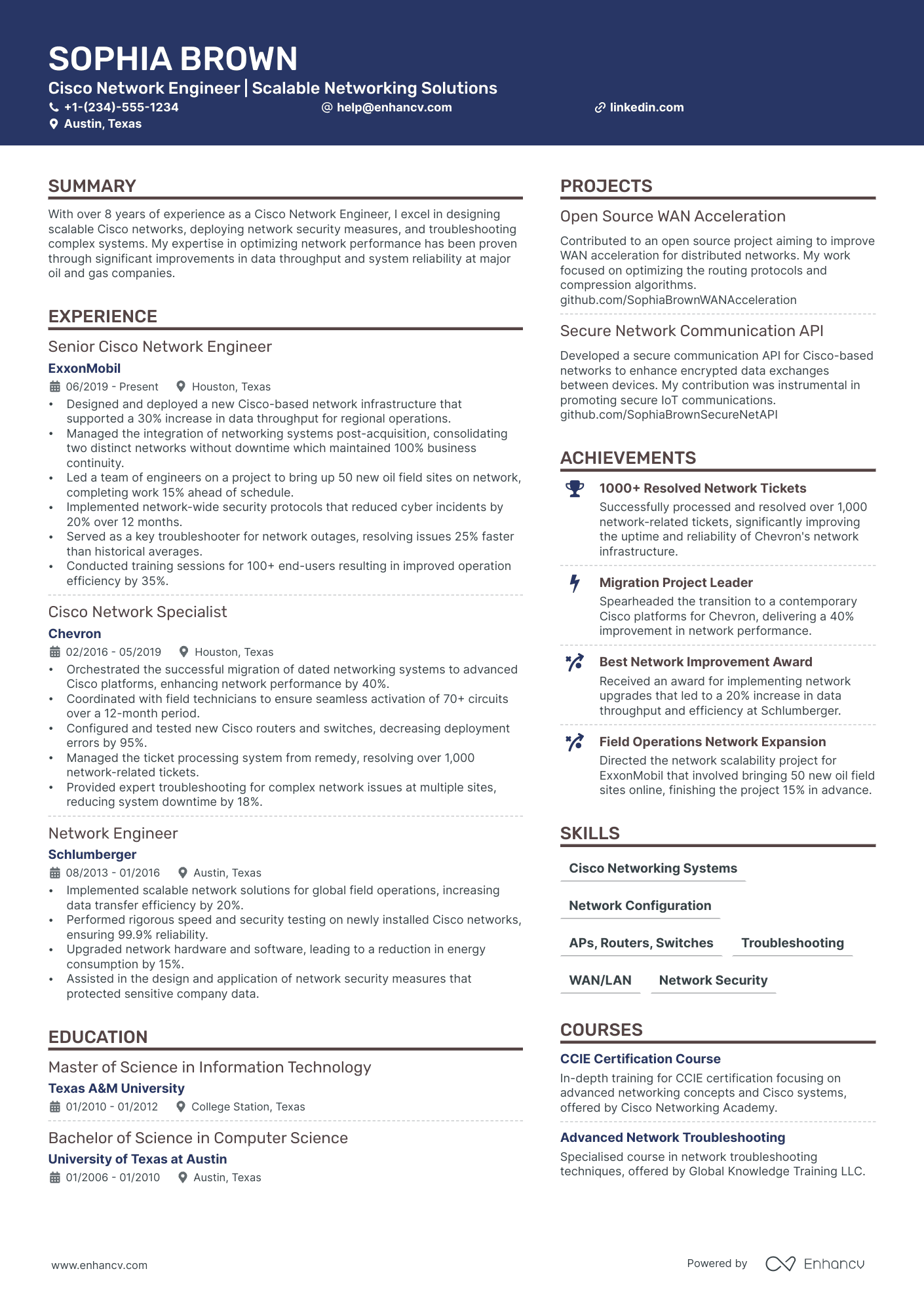 5 Cisco Network Engineer Resume Examples & Guide for 2024