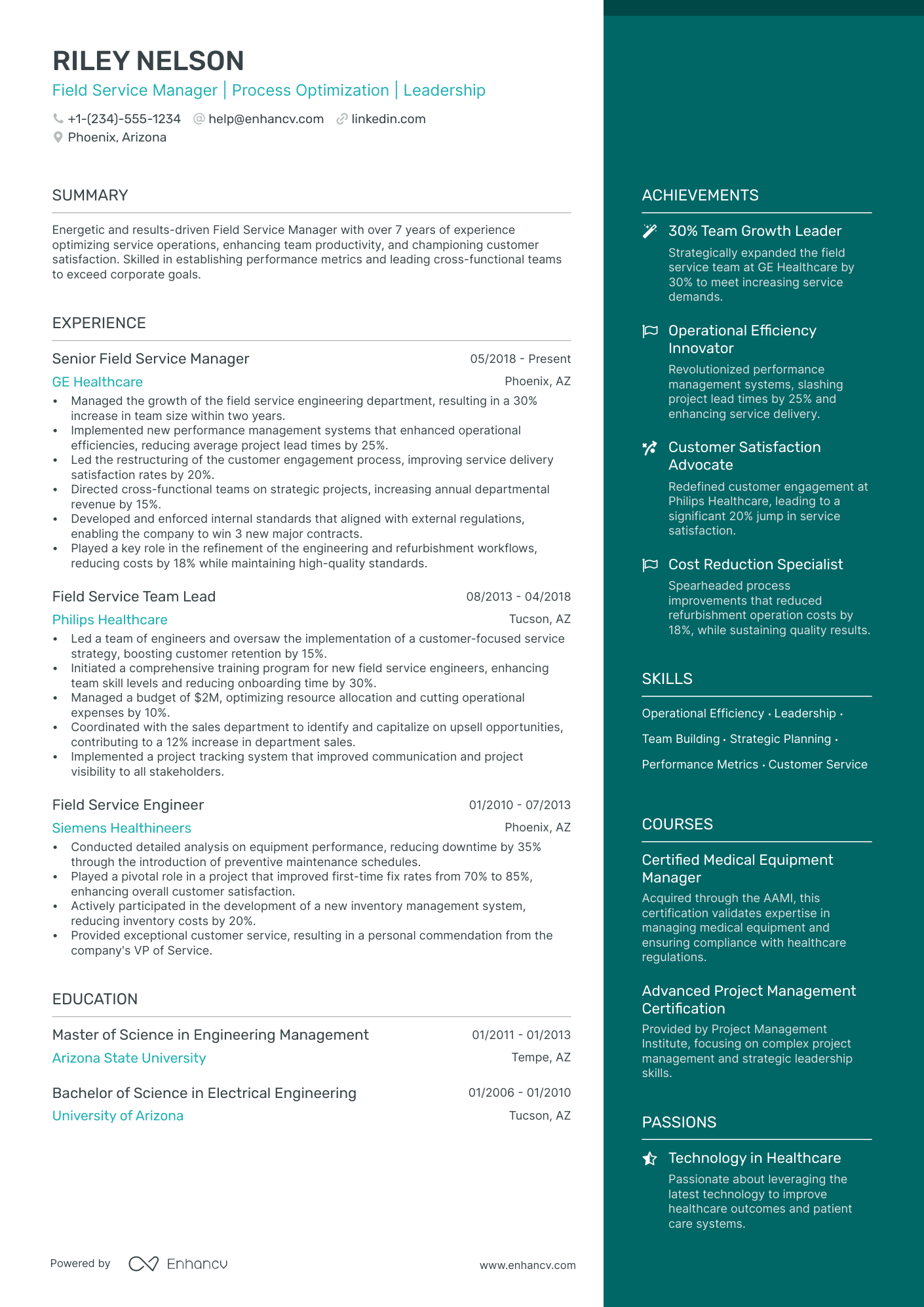 5 Field Service Manager Resume Examples & Guide for 2024