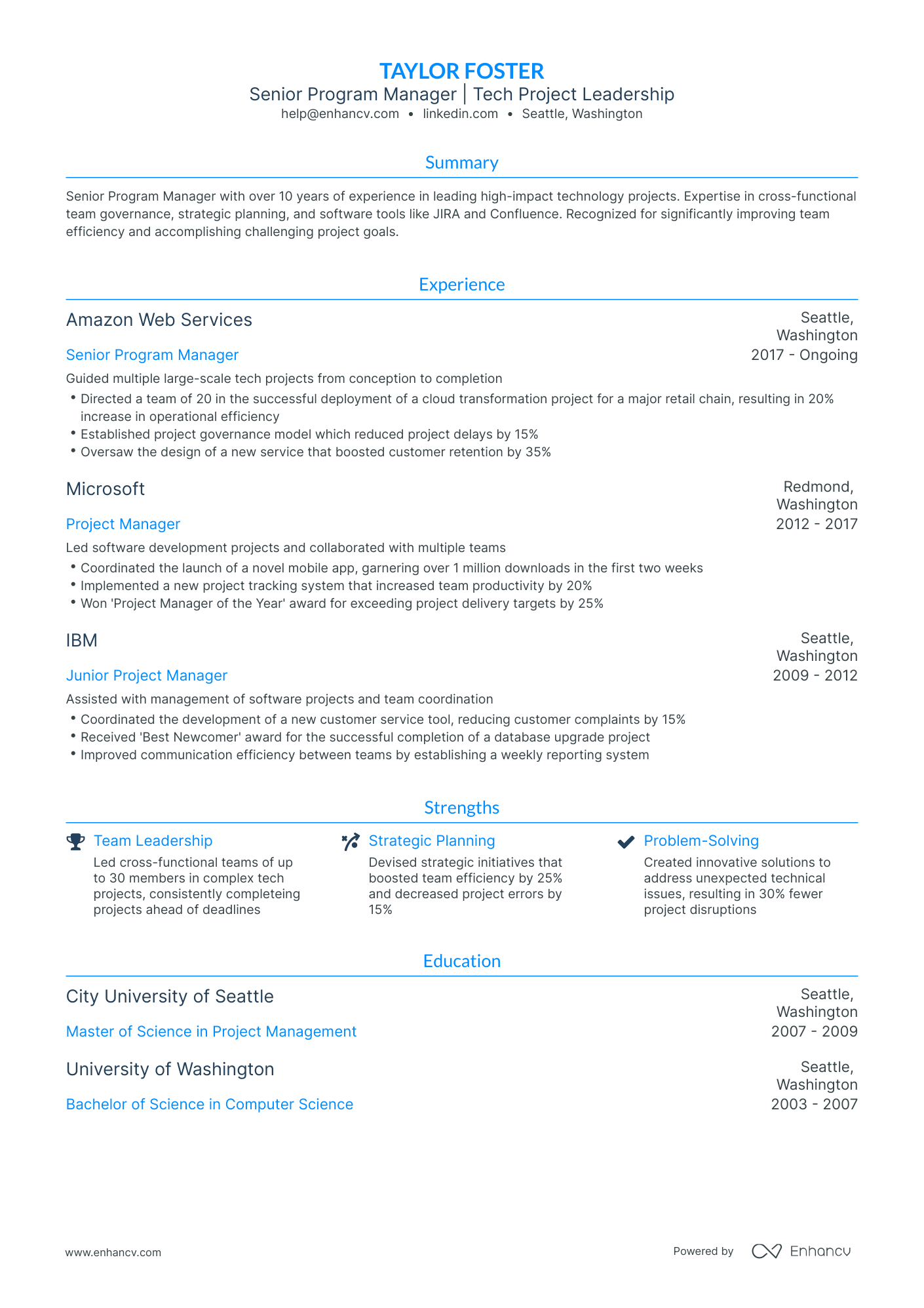 5 Senior Program Manager Resume Examples & Guide for 2024