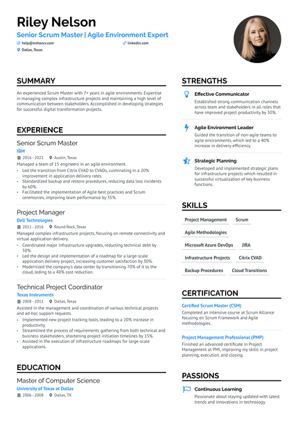 9 Scrum Master Resume Examples & Guide for 2024