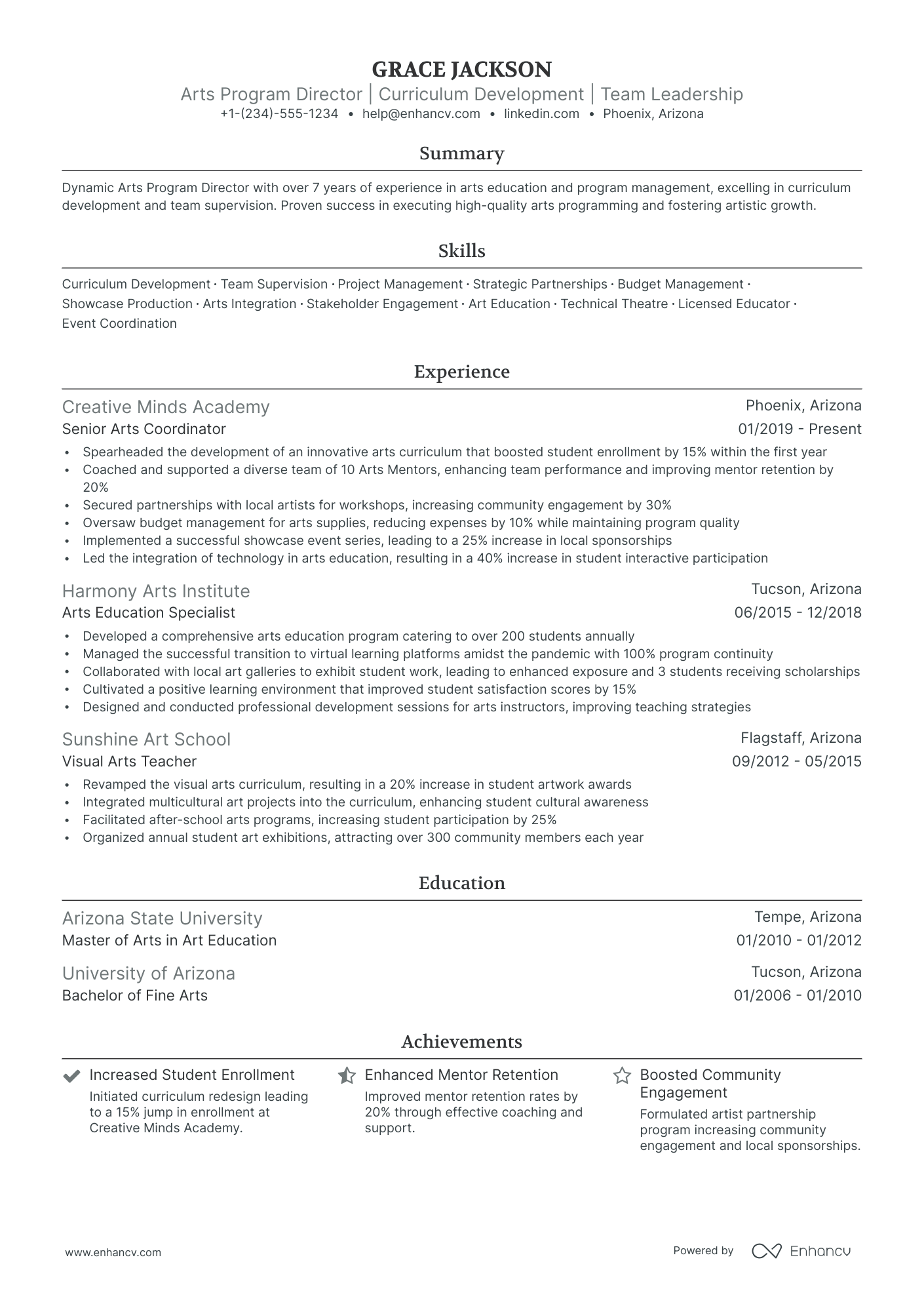 5 Artistic Director Resume Examples & Guide for 2024