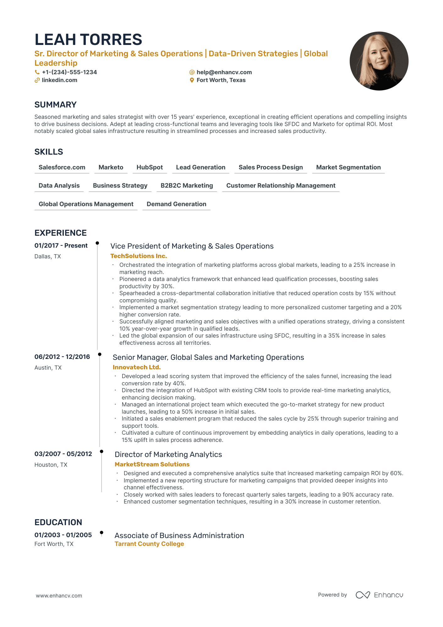 5 Marketing And Sales Resume Examples & Guide for 2024