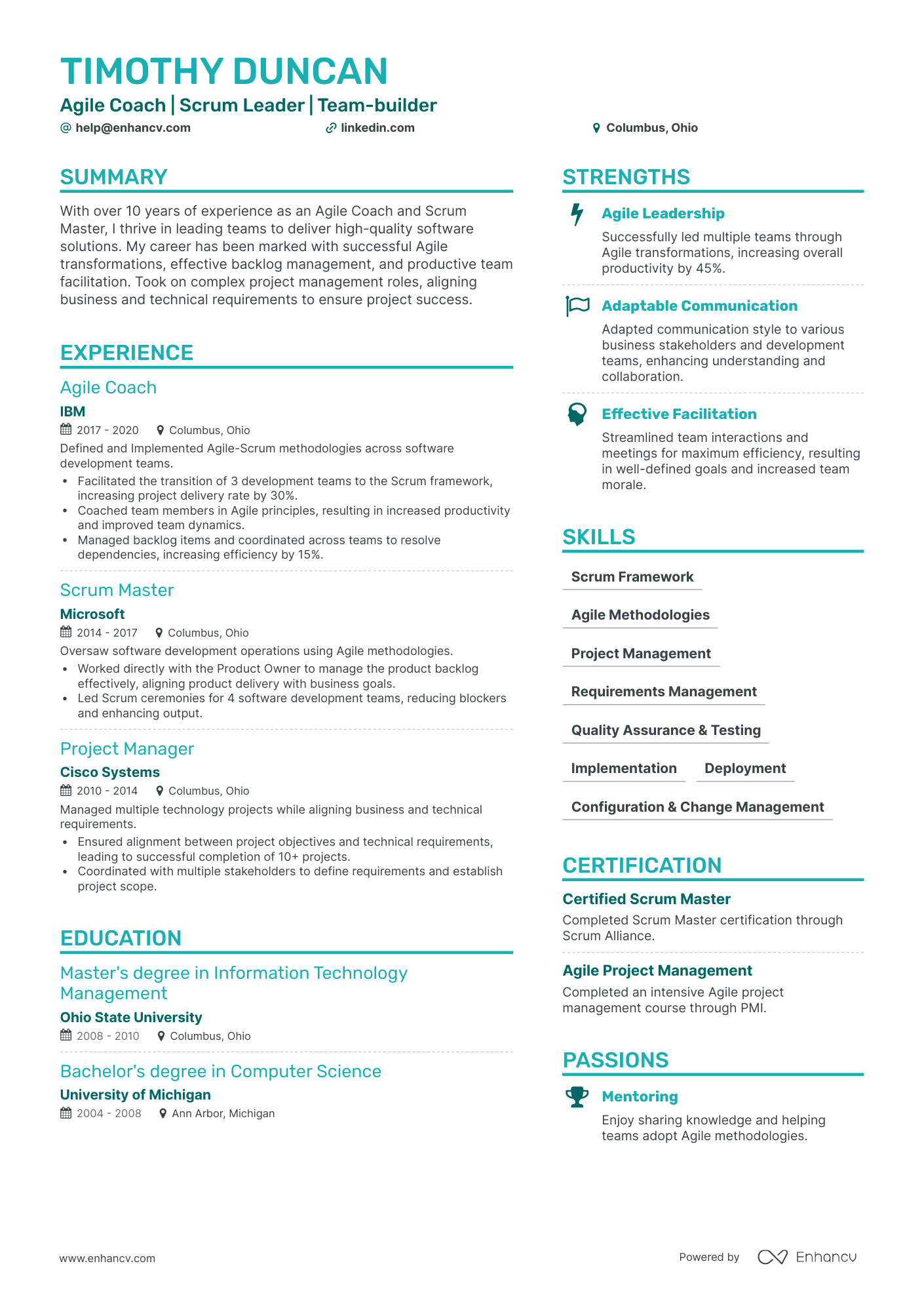 5 Agile Coach Resume Examples & Guide for 2024