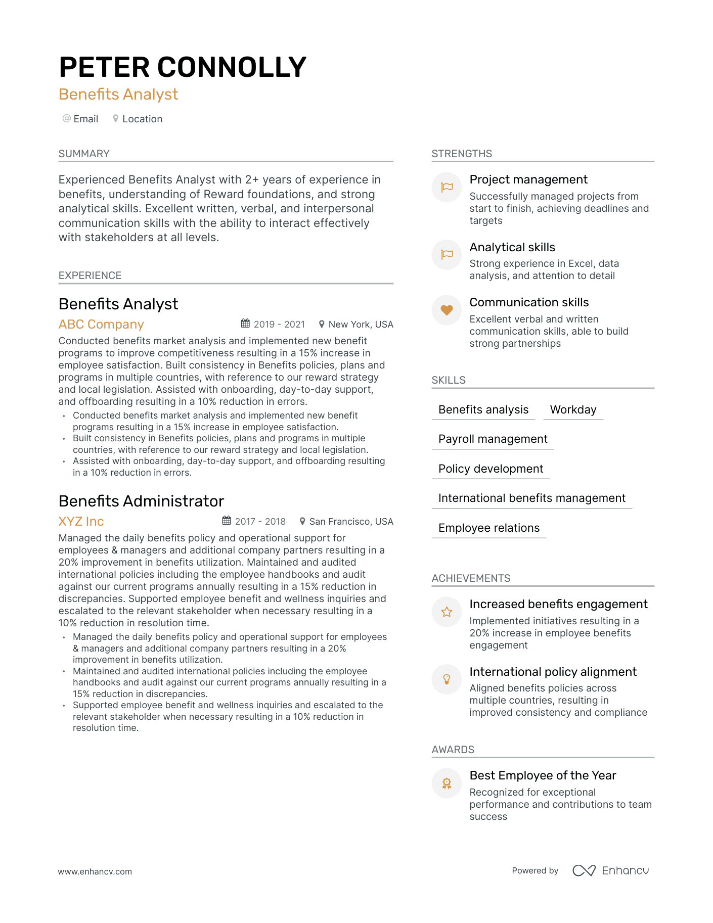 5 Benefits Analyst Resume Examples & Guide for 2023