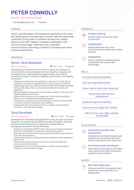 5 Java Web Developer Resume Examples & Guide for 2023
