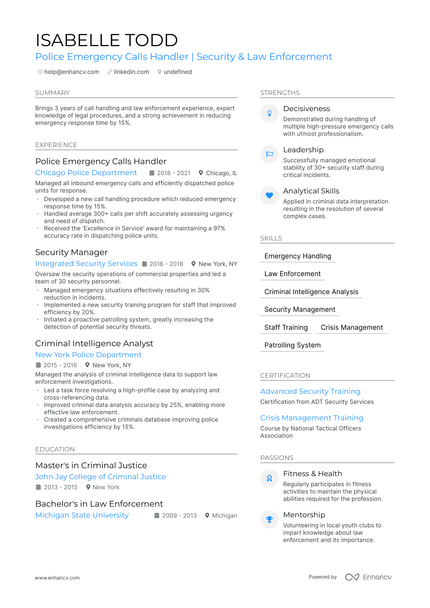 5 Entry-level Police Officer Resume Examples & Guide For 2024