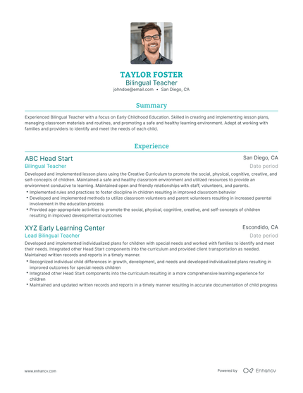 5 Bilingual Teacher Resume Examples & Guide for 2024