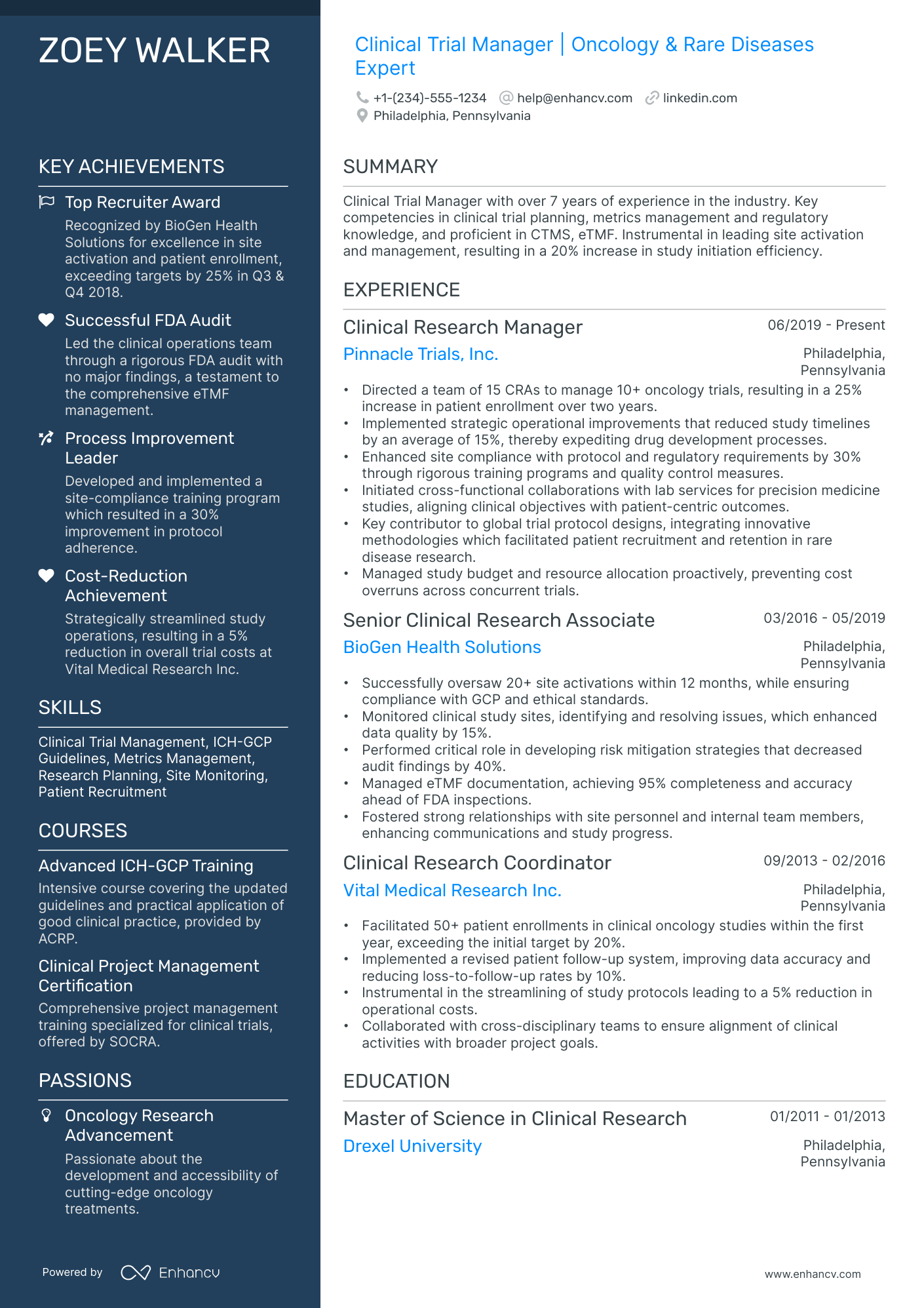 10 Clinical Trial Manager Resume Examples & Guide for 2026