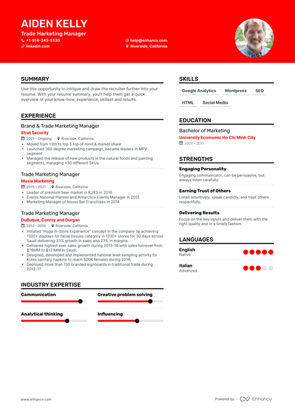 Trade Marketing Manager Resume Examples & Guide for 2023 (Layout ...