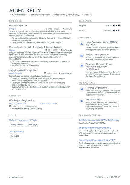 5 Project Engineer Resume Examples & Guide For 2024