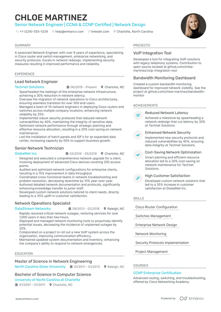 5 Ccna Network Engineer Resume Examples & Guide for 2024