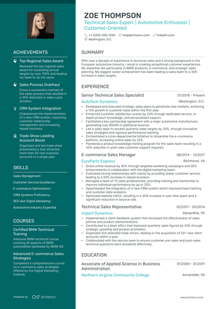 5 Technical Sales Representative Resume Examples & Guide for 2024