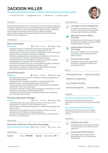 5 Retail Pharmacist Resume Examples & Guide for 2024