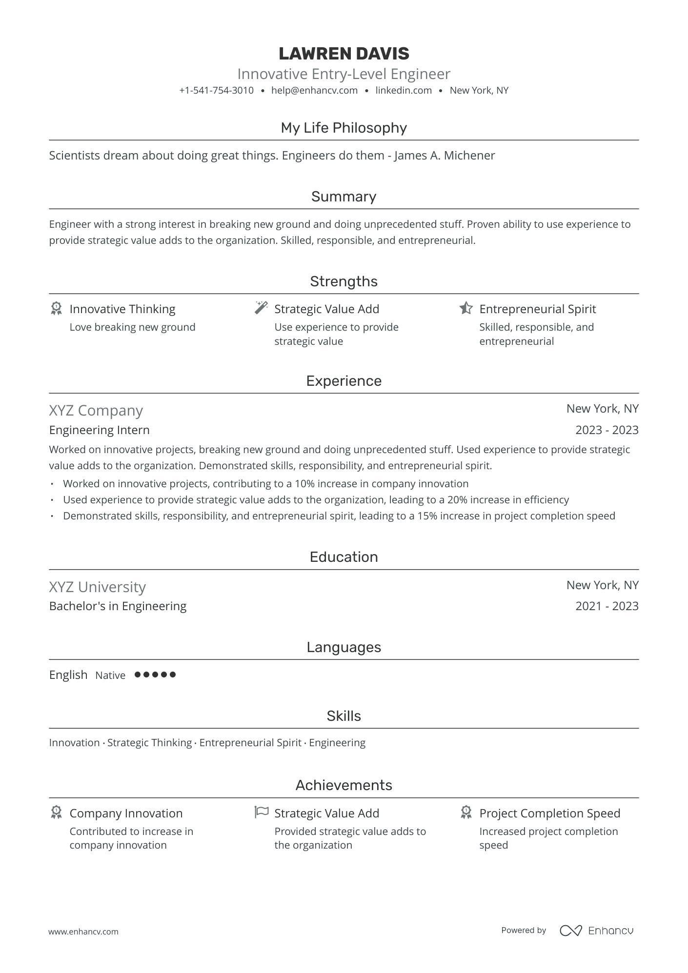 5 Entry Level Engineering Resume Examples & Guide for 2024