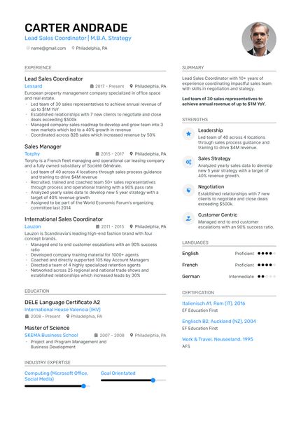 5 Sales Coordinator Resume Examples & Guide For 2025