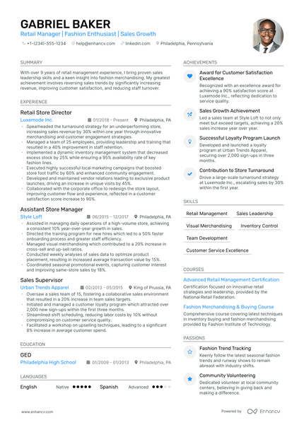 5 Clothing Store Resume Examples & Guide for 2024