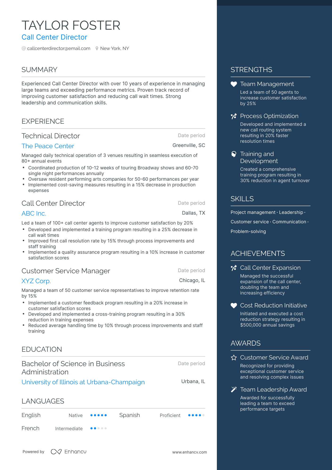 5 Call Center Director Resume Examples & Guide for 2023