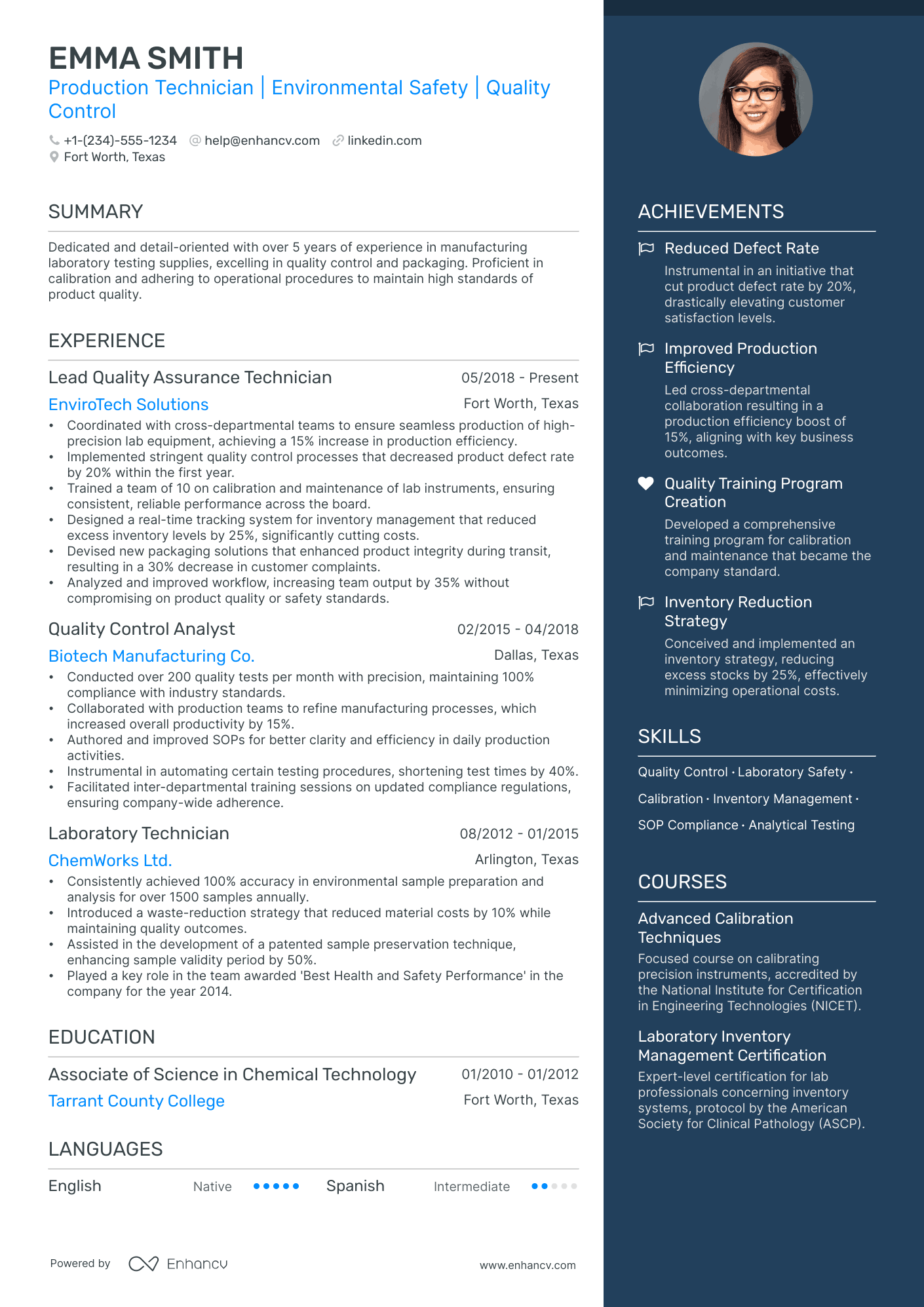 5 Production Technician Resume Examples & Guide for 2024