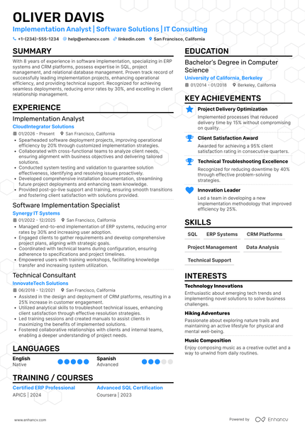 12 Implementation Manager Resume Examples & Guide for 2026