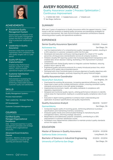 5 Quality Supervisor Resume Examples & Guide for 2024