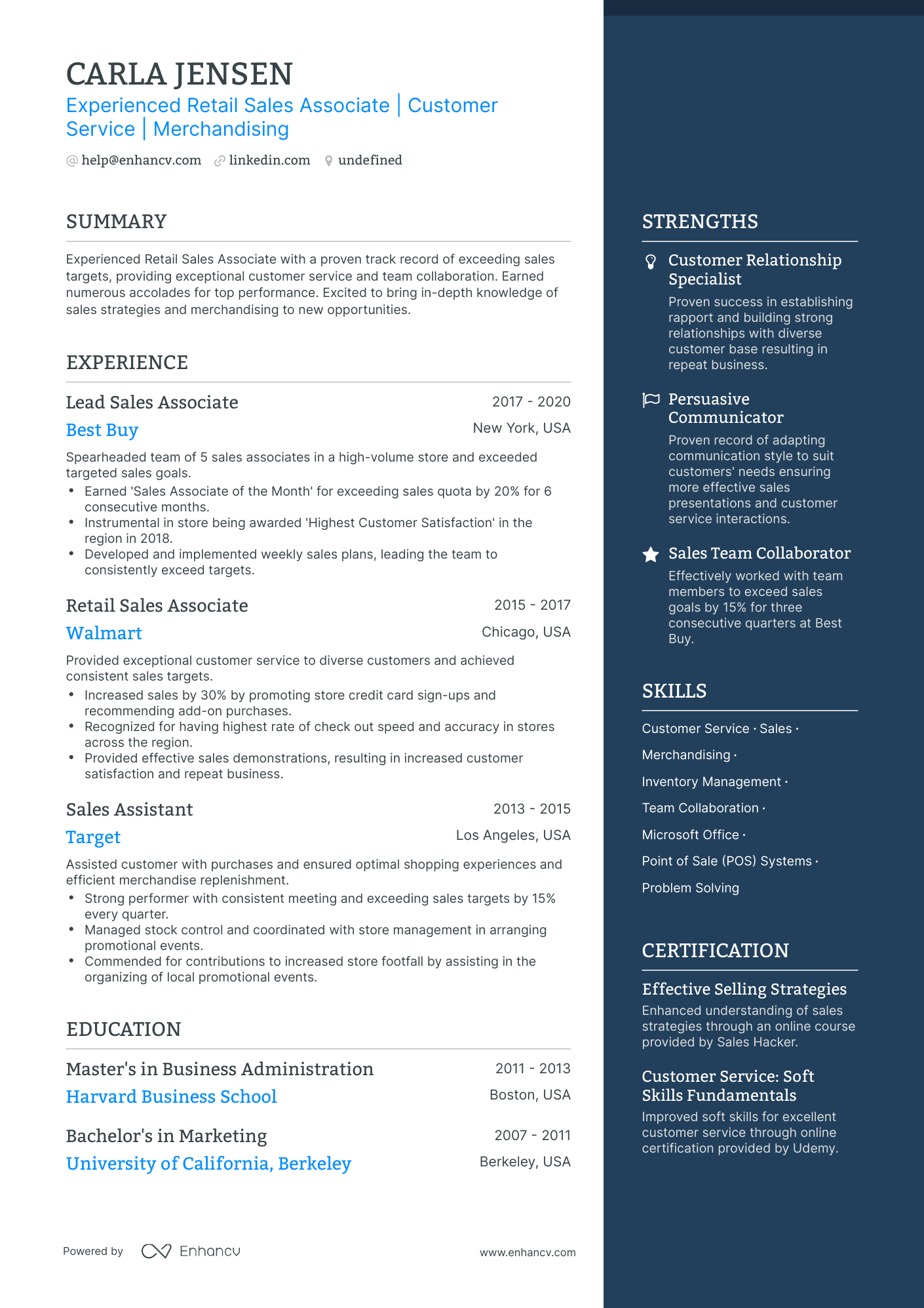 5 Retail Sales Associate Resume Examples & Guide for 2024