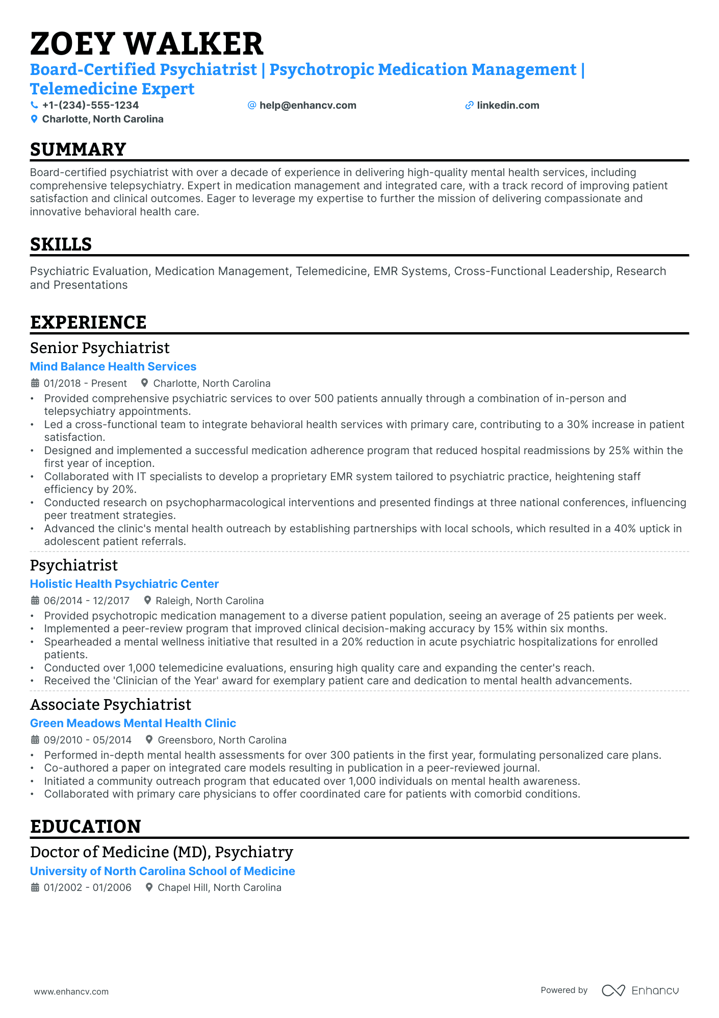 Psychiatric Tech Resume Example 10 Psychiatrist Resume Examples & Guide for 2026