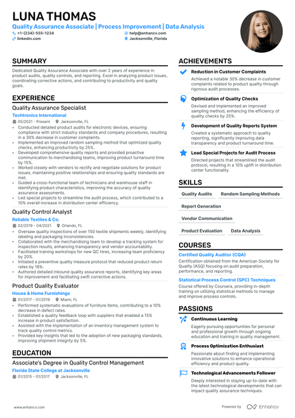 8 Quality Assurance Specialist Resume Examples & Guide for 2024