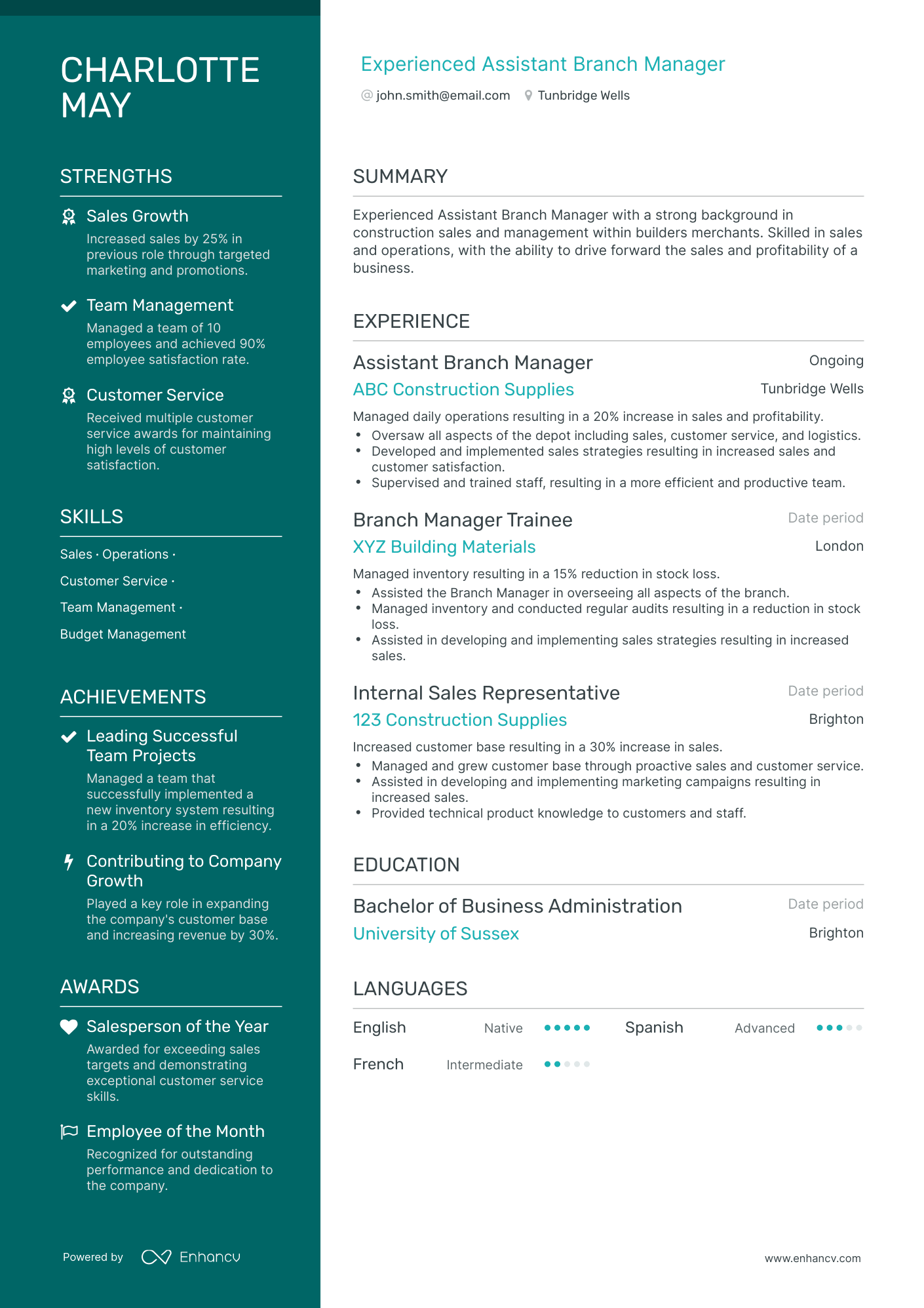 5 Assistant Branch Manager Resume Examples & Guide for 2024