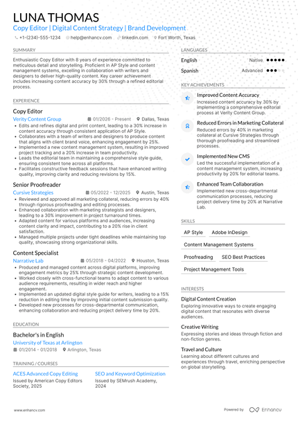 26 Editor Resume Examples & Guide for 2026