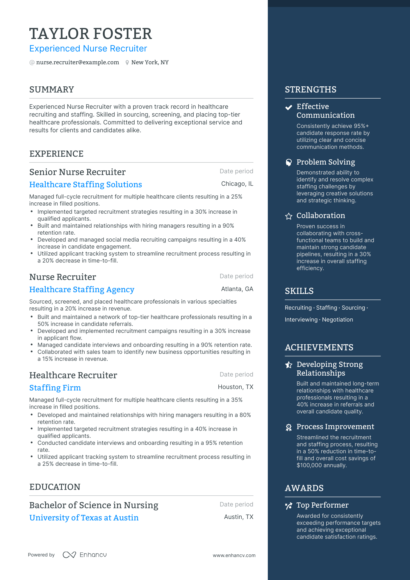 5 Nurse Recruiter Resume Examples & Guide For 2023