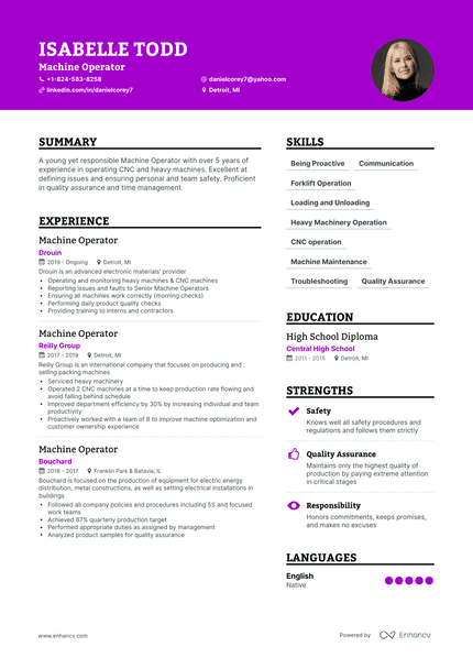 5 Machine Operator Resume Examples & Guide for 2023