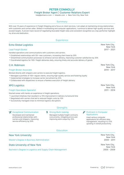 5 Freight Broker Resume Examples & Guide for 2023