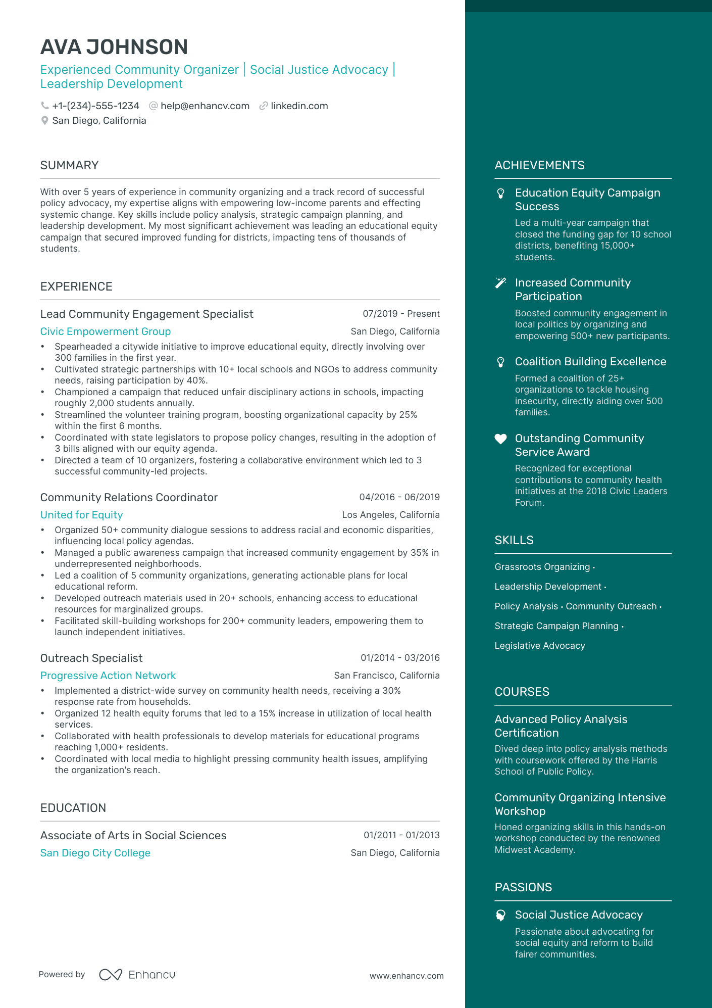 5 Community Organizer Resume Examples & Guide for 2024