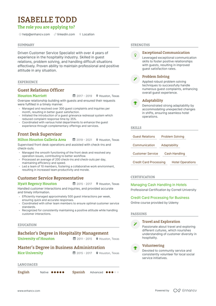 5 Front Desk Agent Resume Examples & Guide for 2024