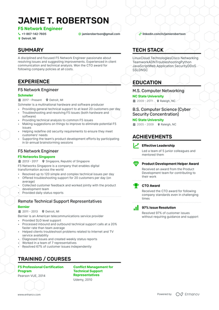 15 Network Engineer Resume Examples & Guide for 2024