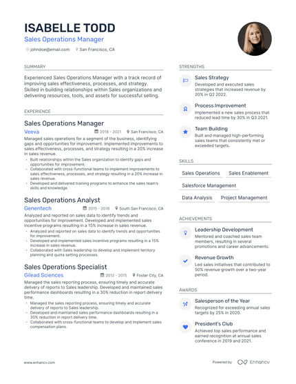 5 Sales Operations Manager Resume Examples & Guide for 2023