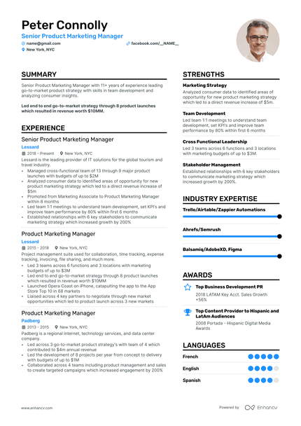 5 Product Marketing Manager Resume Examples & Guide For 2025