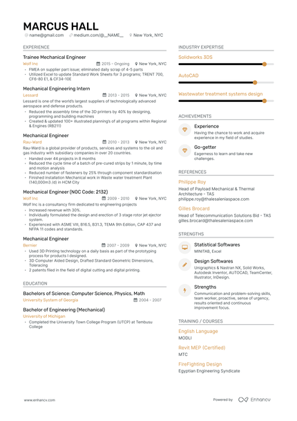 8 Design Engineer Resume Examples & Guide for 2023