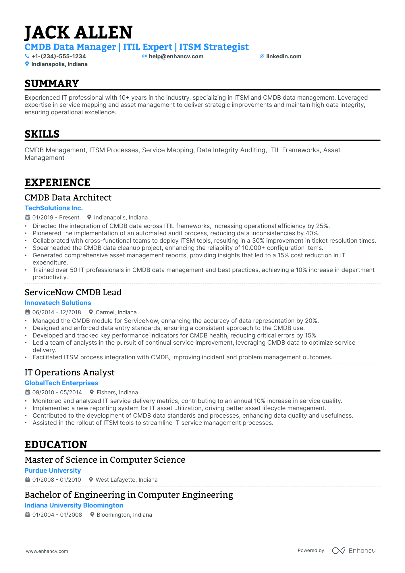 10 Servicenow Business Analyst Resume Examples & Guide for 2025