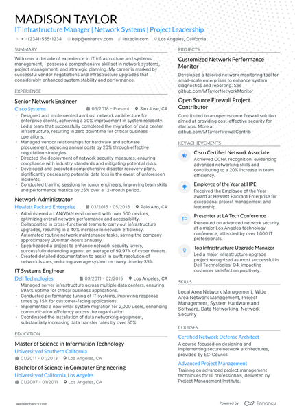 10 IT Infrastructure Manager Resume Examples & Guide for 2026