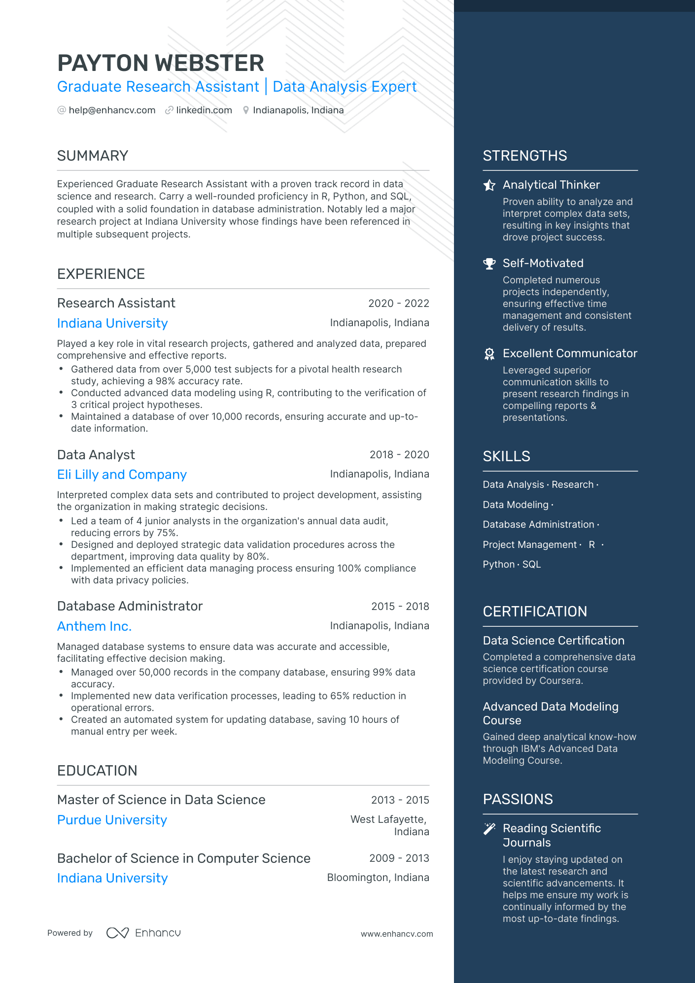 5 Graduate Research Assistant Resume Examples & Guide for 2023