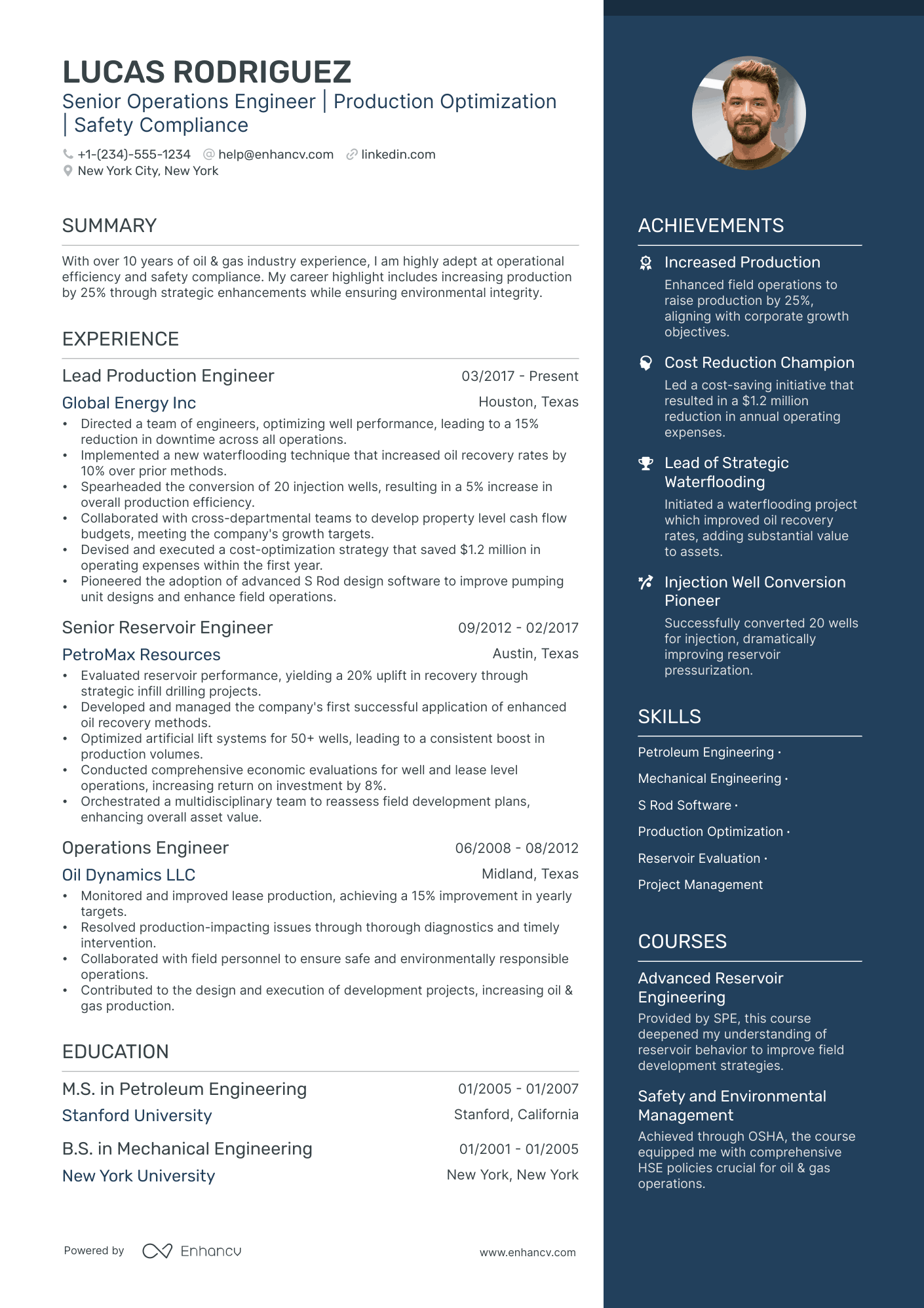 5 Petroleum Engineer Resume Examples & Guide for 2024